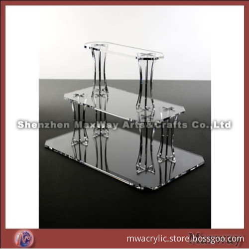 Transparent Square 3 Tiers Acrylic Wedding Cupcake Stand